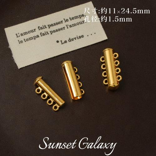 Tibetan Style Slide Lock Clasp, gold color plated, DIY, nickel, lead & cadmium free, 18x9mm, Sold By PC