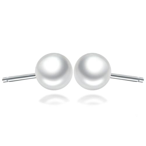Shell Pearl Arito, con Plata de ley 925, Esférico, diverso tamaño para la opción & para mujer, más colores para la opción, Vendido por Par