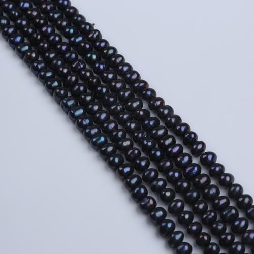 Cultured Potato Freshwater Pearl Beads, DIY, black, 7-8mm, Sold Per 36 cm Strand