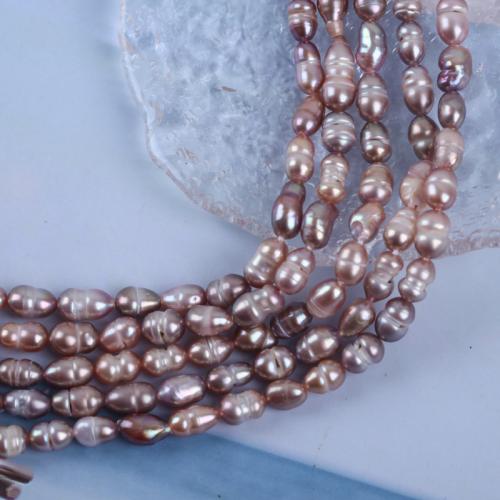 Cultured Rice Freshwater Pearl Beads, DIY, purple, 5-6mm, Sold Per 18 cm Strand