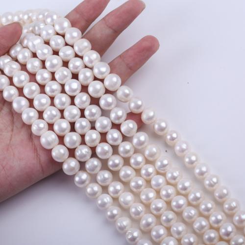 Cultured Potato Freshwater Pearl Beads, Slightly Round, DIY, white, 10-11mm, Sold Per 37 cm Strand