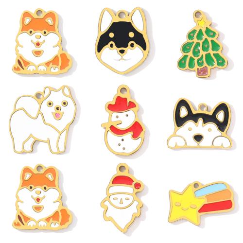 Stainless Steel Pendants, 304 Stainless Steel, gold color plated, DIY & enamel, more colors for choice, 3PCs/Bag, Sold By Bag