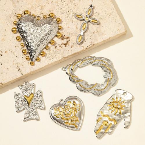 Stainless Steel Pendants, 304 Stainless Steel, gold color plated, DIY, more colors for choice, 3PCs/Bag, Sold By Bag