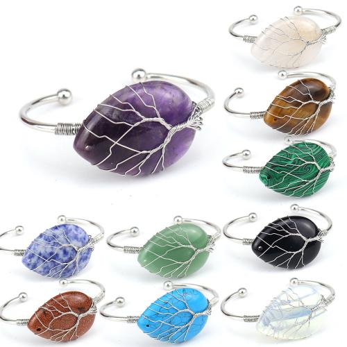 Edelstein Armreif, mit Messingdraht & Messing, handgemacht, Modeschmuck & verschiedenen Materialien für die Wahl & unisex, verkauft von PC