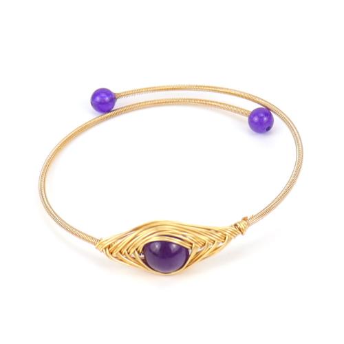 Gemstone Bracelet, with Brass, handmade, fashion jewelry & different materials for choice & Unisex, Crystal Gold, Sold By PC