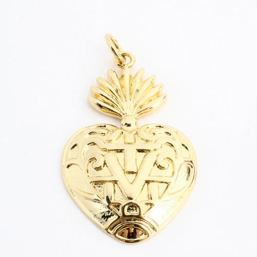 Brass Heart Pendants, DIY, golden, 30x20x3mm, Sold By PC