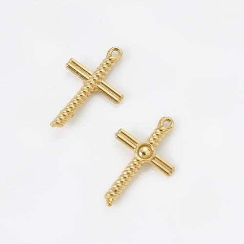 Stainless Steel Cross Pendants, 304 Stainless Steel, gold color plated, DIY, golden, 22x14x2.50mm, Sold By PC