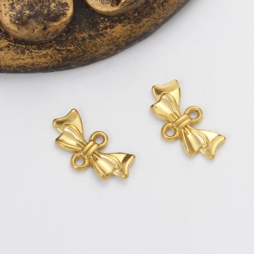 Stainless Steel Connector, 304 Stainless Steel, Bowknot, gold color plated, DIY, golden, 8.60x16.60x2.50mm, Sold By PC