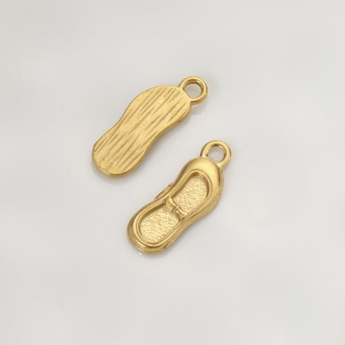 Stainless Steel Pendants, 304 Stainless Steel, Shoes, gold color plated, DIY, golden, 22x8x2mm, Sold By PC