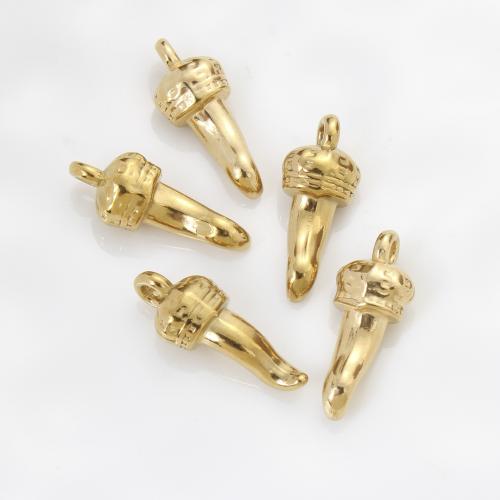 Stainless Steel Pendants, 304 Stainless Steel, gold color plated, DIY, golden, 25x10x7.40mm, Sold By PC