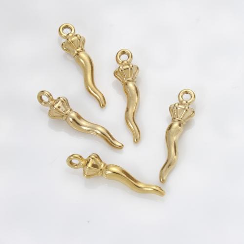 Stainless Steel Pendants, 304 Stainless Steel, gold color plated, DIY, golden, 30x8x8mm, Sold By PC