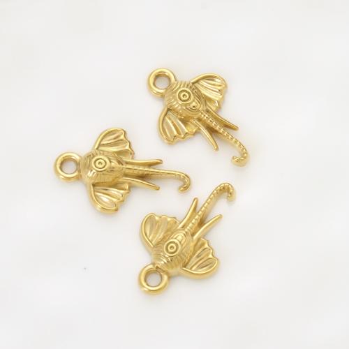 Stainless Steel Animal Pendants, 304 Stainless Steel, gold color plated, DIY, golden, 25x16.40x4.70mm, Sold By PC