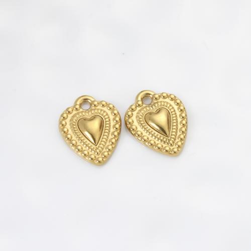 Stainless Steel Heart Pendants, 304 Stainless Steel, gold color plated, DIY, golden, 20x15.50x3.10mm, Sold By PC