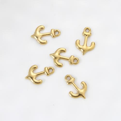 Stainless Steel Pendants, 304 Stainless Steel, Anchor, gold color plated, DIY, golden, 21.50x14.40x2.40mm, Sold By PC