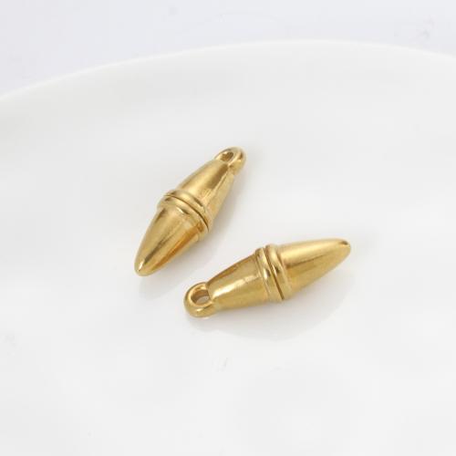 Stainless Steel Pendants, 304 Stainless Steel, gold color plated, DIY, golden, 20.47x7x7mm, Sold By PC