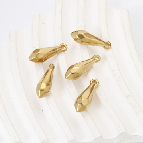 Stainless Steel Pendants, 304 Stainless Steel, Teardrop, gold color plated, DIY, golden, 22x7.50x7.50mm, Sold By PC