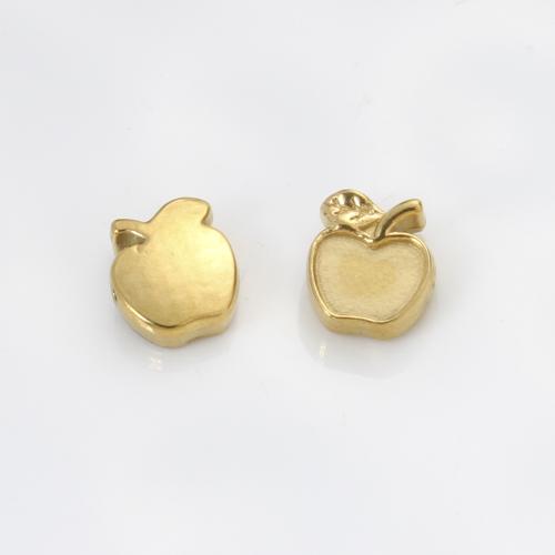 Stainless Steel Pendants, 304 Stainless Steel, Apple, gold color plated, DIY, golden, 9.80x8.60x3.60mm, Sold By PC
