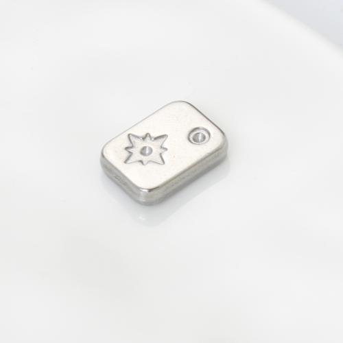 Stainless Steel Pendant Setting, 304 Stainless Steel, Square, silver color plated, DIY, silver color, 11.50x8.60x2.40mm, Sold By PC