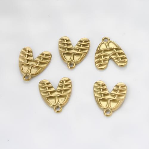 Stainless Steel Heart Pendants, 304 Stainless Steel, gold color plated, DIY, golden, 17x14.50x2.60mm, Sold By PC