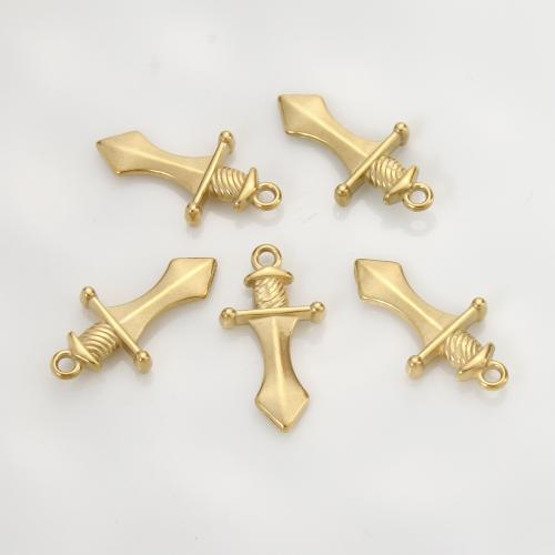 Stainless Steel Pendants, 304 Stainless Steel, gold color plated, DIY, golden, 21.70x11.60x3.50mm, Sold By PC