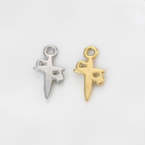 Stainless Steel Pendants, 304 Stainless Steel, Cross, plated, DIY, more colors for choice, 15.60x8.50x2mm, Sold By PC