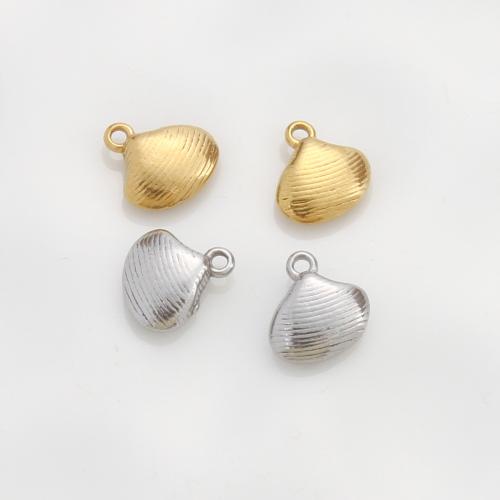 Stainless Steel Animal Pendants, 304 Stainless Steel, Shell, plated, DIY, more colors for choice, 8.70x8x3mm, Sold By PC