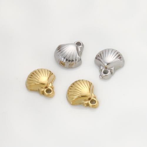 Stainless Steel Animal Pendants, 304 Stainless Steel, Shell, plated, DIY, more colors for choice, 10.70x9x3mm, Sold By PC