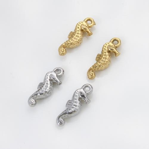 Stainless Steel Animal Pendants, 304 Stainless Steel, Seahorse, plated, DIY, more colors for choice, 14x5x3mm, Sold By PC