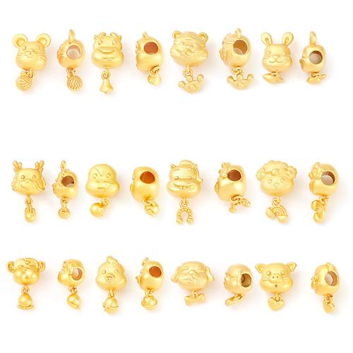 Brass Spacer Beads, Chinese Zodiac, gold color plated, DIY & different styles for choice, Sold By PC