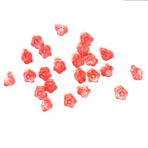 Hair Accessories DIY Findings, Lampwork, Flower, random style, mixed colors, 8x8mm, Sold By PC