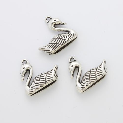 Tibetan Style Animal Pendants, Swan, plated, DIY, 21.50x20x8mm, Approx 300PCs/Bag, Sold By Bag
