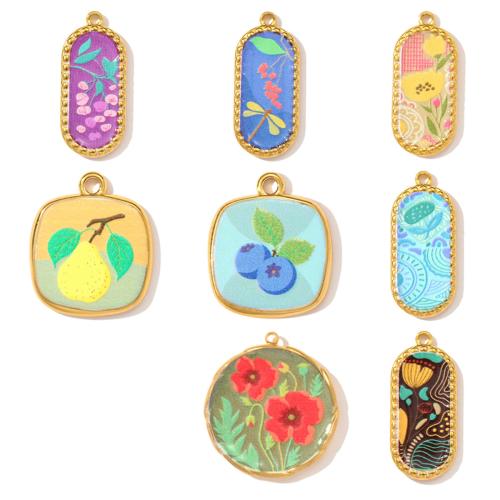 Stainless Steel Pendants, 304 Stainless Steel, gold color plated, DIY & enamel, more colors for choice, 3PCs/Bag, Sold By Bag