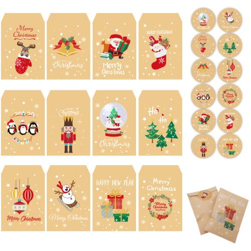 Christmas Gift Bag, Kraft, Christmas Design & DIY, more colors for choice, 41PCs/Set, Sold By Set