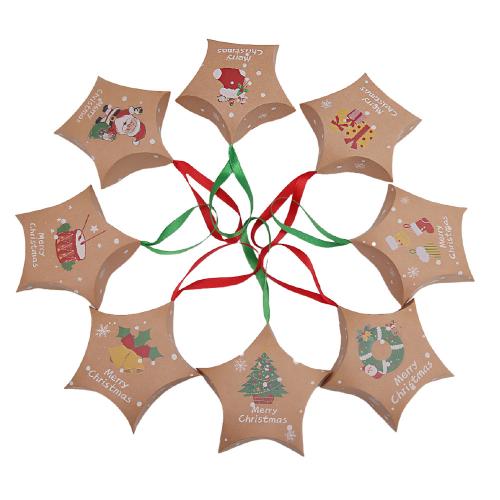 Paper Christmas Gift Box, printing, Christmas Design & DIY, more colors for choice, 16PCs/Set, Sold By Set