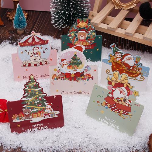 Paper Christmas Card, printing, Christmas Design & DIY, more colors for choice, 10PCs/Set, Sold By Set