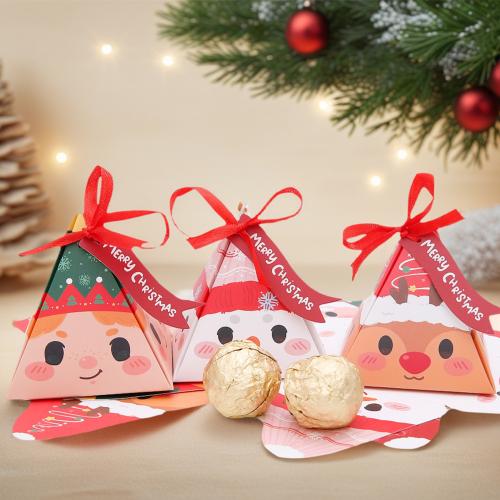 Paper Christmas Gift Box, printing, Christmas Design & DIY, more colors for choice, 8PCs/Set, Sold By Set