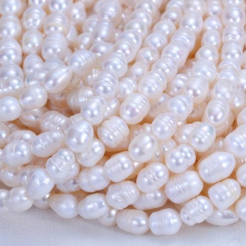 Cultured Rice Freshwater Pearl Beads, DIY, white, 8-9mm, Length:36 cm, Sold By PC