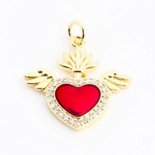 Cubique Pendentif en laiton zircon pavent, DIY & pavé de micro zircon & émail, doré, 22x22x2mm, Vendu par PC