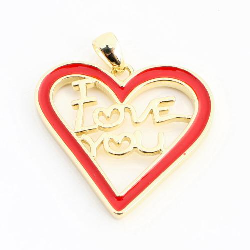 Colgantes de Metal en Forma Corazón, Bricolaje & esmalte & hueco, dorado, 21x23x2mm, Vendido por UD