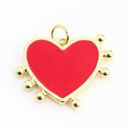 Colgantes de Metal en Forma Corazón, Bricolaje & esmalte, dorado, 18x22x2mm, Vendido por UD