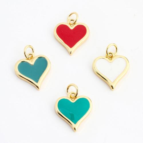 Messing Herz Anhänger, goldfarben plattiert, DIY & Emaille, keine, 14x13x2mm, verkauft von PC