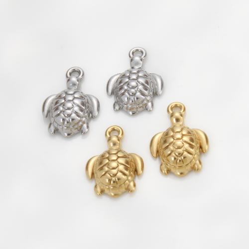 Stainless Steel Animal Pendants, 304 Stainless Steel, Turtle, plated, DIY, more colors for choice, 17x12x4mm, Sold By PC
