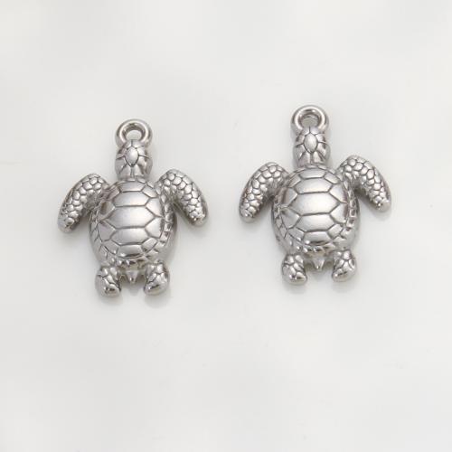 Stainless Steel Animal Pendants, 304 Stainless Steel, Turtle, silver color plated, DIY, silver color, 21x15.60x3.30mm, Sold By PC