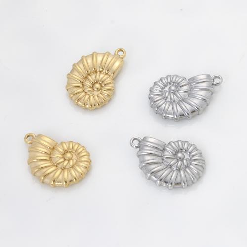 Stainless Steel Animal Pendants, 304 Stainless Steel, Conch, plated, DIY, more colors for choice, 19x13x3.70mm, Sold By PC