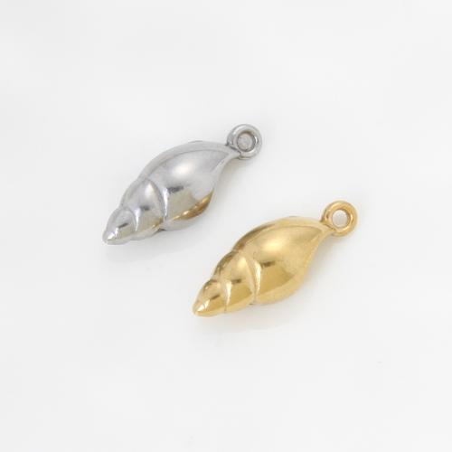 Stainless Steel Animal Pendants, 304 Stainless Steel, Conch, plated, DIY, more colors for choice, 22.70x9x7.30mm, Sold By PC