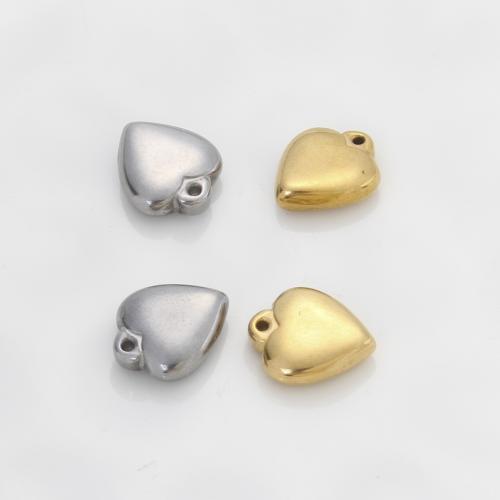 Stainless Steel Heart Pendants, 304 Stainless Steel, plated, DIY, more colors for choice, 13x11x4mm, Sold By PC