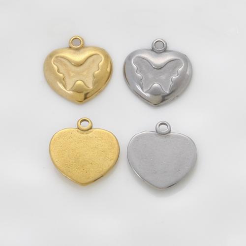 Stainless Steel Heart Pendants, 304 Stainless Steel, plated, DIY, more colors for choice, 15.60x15.30x2.50mm, Sold By PC