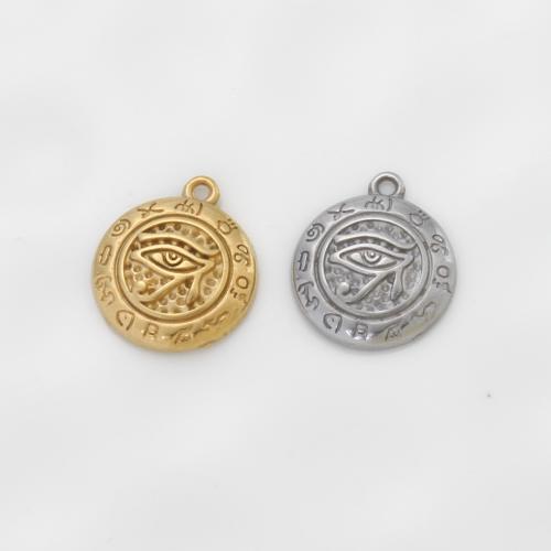 Stainless Steel Pendants, 304 Stainless Steel, Round, plated, DIY, more colors for choice, 16.70x16.60x3.20mm, Sold By PC
