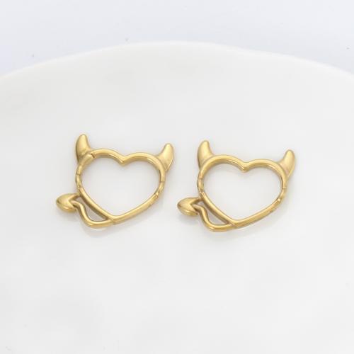 304 Stainless Steel Frame Bead, Heart, gold color plated, DIY, golden, 20x19.60x2.20mm, Sold By PC