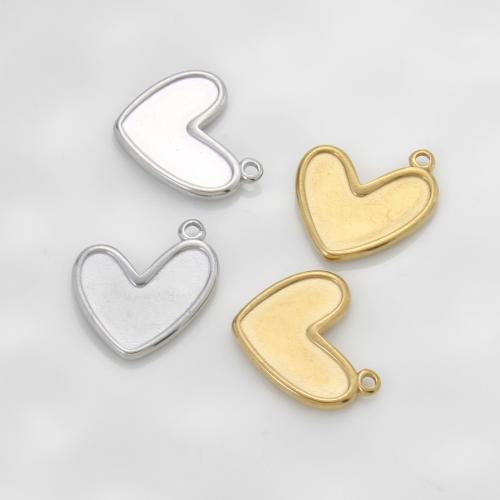 Stainless Steel Heart Pendants, 304 Stainless Steel, plated, DIY, more colors for choice, 17.60x20.60x2.80mm, Sold By PC